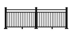 0001 ULTRALOX® Post To Post Rail Square Picket with Open Mid Rail 300x150 1 | West Coast Aluminum Railing Systems