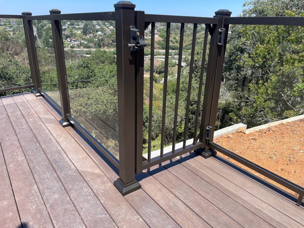 glass deck railing gate san diego | West Coast Aluminum Railing Systems